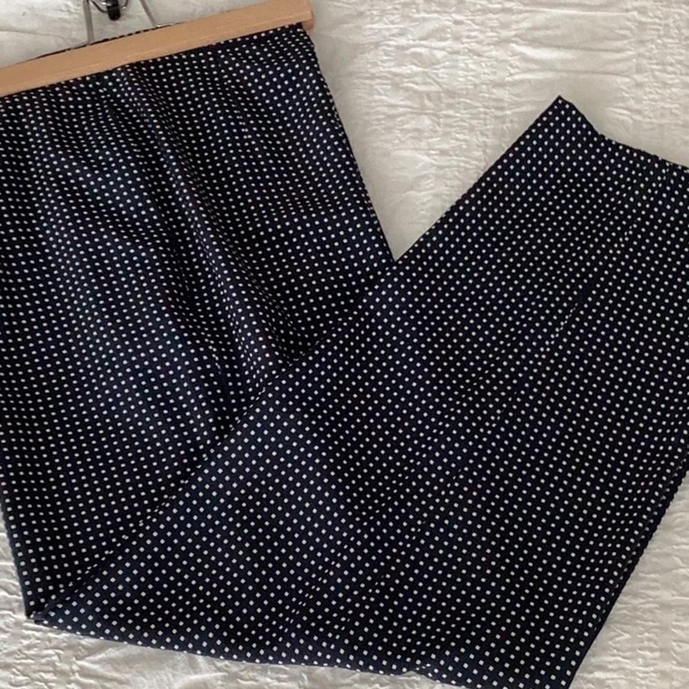 Vintage Giorgio Armani Wide Leg Pant Navy/Off white. 100% Silk
